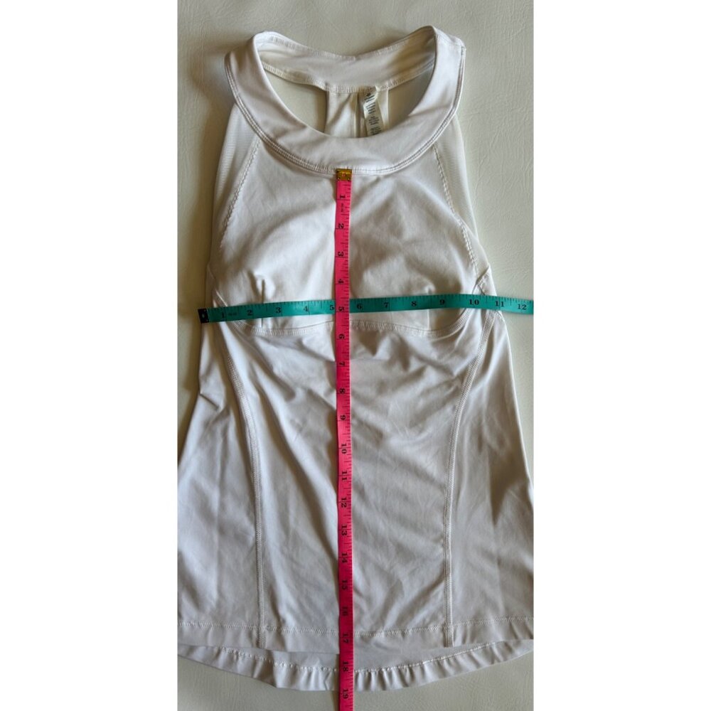 Lululemon Womens XS White Racerback Compression Tank Top Built in Bra - Picture 8 of 8
